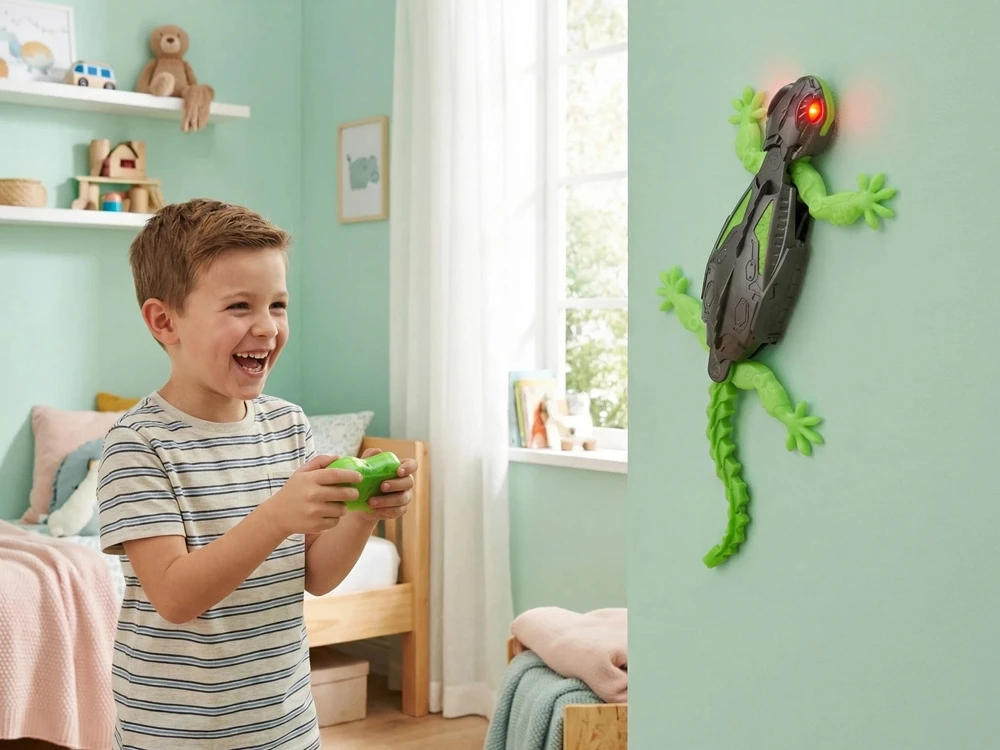 Jokomisiada Remote Control Gecko Lizard – Drives on the Floor and Climbs Walls RC0753