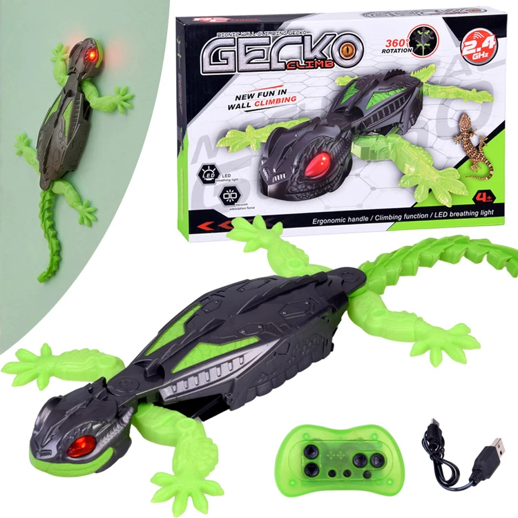 Jokomisiada Remote Control Gecko Lizard – Drives on the Floor and Climbs Walls RC0753