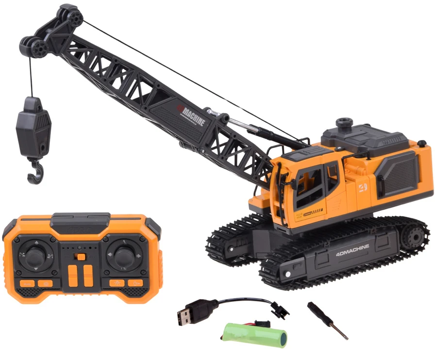 Jokomisiada Remote-controlled crane Movable arm with lowering rope + steam RC0793