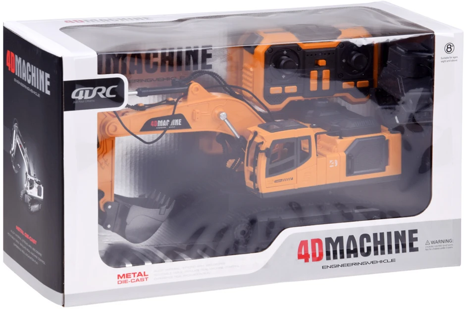 Jokomisiada Remote-Controlled Excavator + Bucket Grab Hydraulic Breaker Smoke Sound Lights RC0792