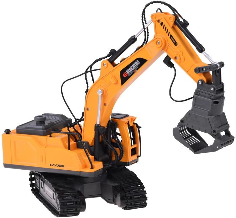 Jokomisiada Remote-Controlled Excavator + Bucket Grab Hydraulic Breaker Smoke Sound Lights RC0792