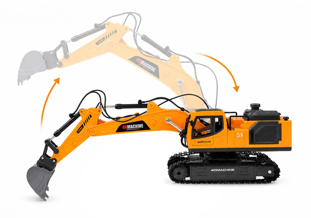 Jokomisiada Remote-Controlled Excavator + Bucket Grab Hydraulic Breaker Smoke Sound Lights RC0792