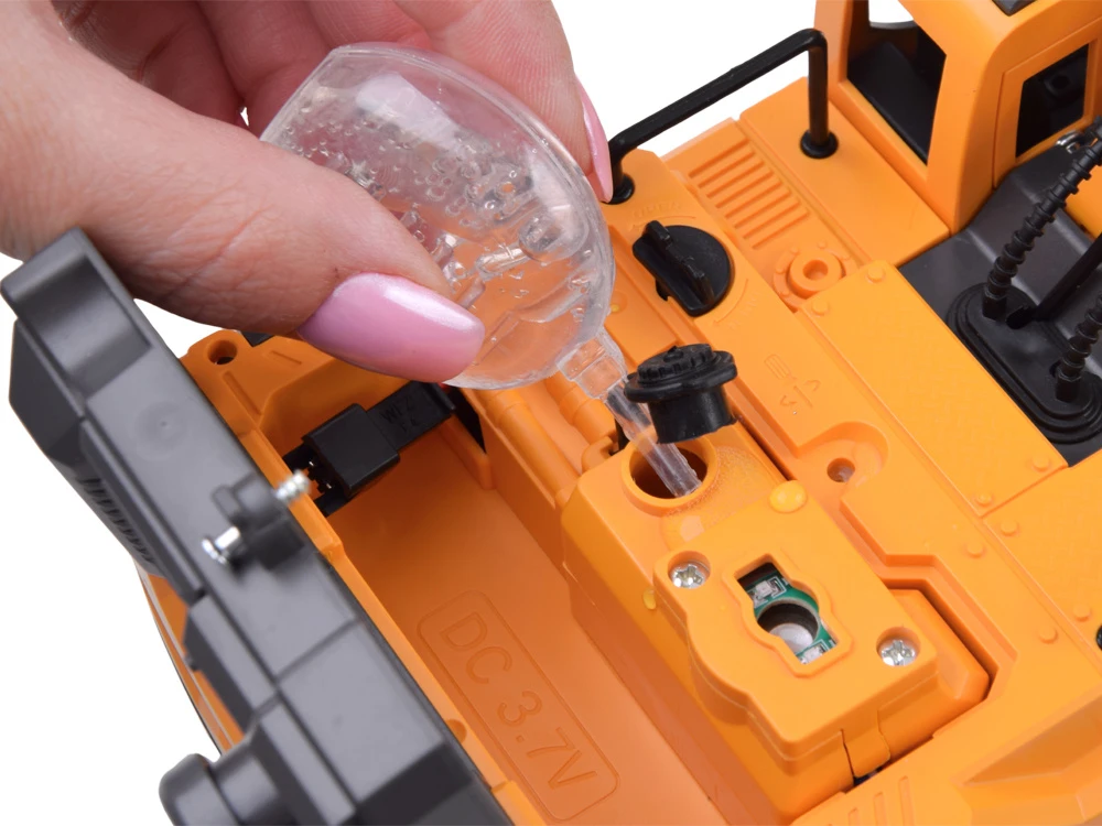 Jokomisiada Remote-Controlled Excavator + Bucket Grab Hydraulic Breaker Smoke Sound Lights RC0792