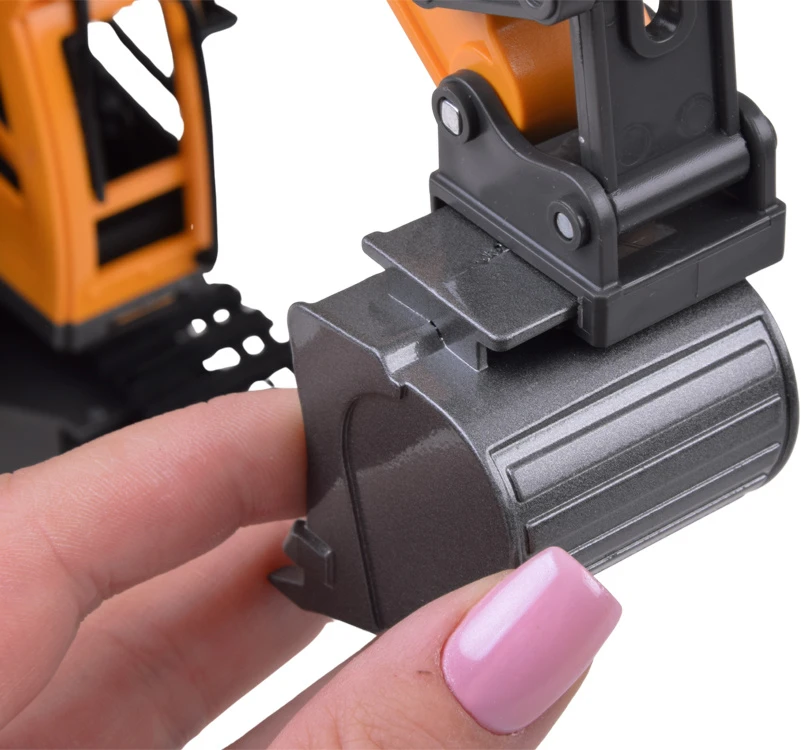 Jokomisiada Remote-Controlled Excavator + Bucket Grab Hydraulic Breaker Smoke Sound Lights RC0792