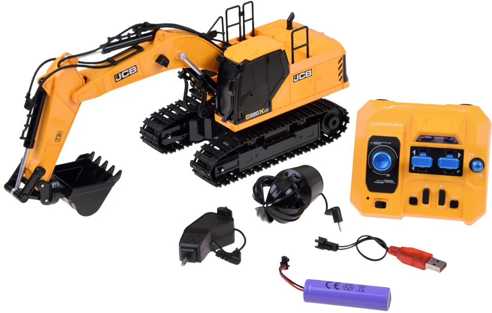Jokomisiada Remote controlled excavator licensed by JCB + 3 attachments RC0790