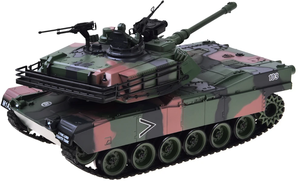 Jokomisiada Remote-Controlled RC Abrams M1A1 Tank Smoke Sound Lights 45 cm RC0770