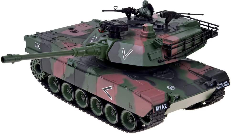 Jokomisiada Remote-Controlled RC Abrams M1A1 Tank Smoke Sound Lights 45 cm RC0770