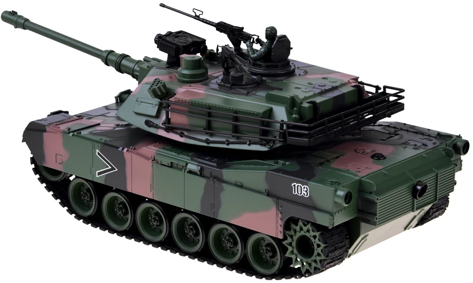 Jokomisiada Remote-Controlled RC Abrams M1A1 Tank Smoke Sound Lights 45 cm RC0770
