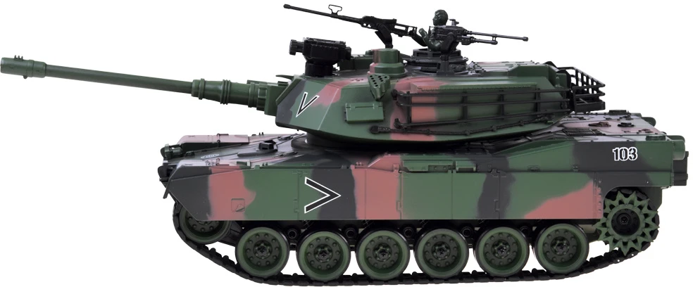 Jokomisiada Remote-Controlled RC Abrams M1A1 Tank Smoke Sound Lights 45 cm RC0770