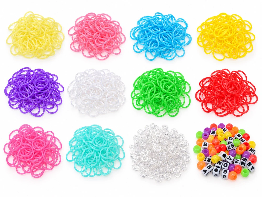 Jokomisiada Rubber Band Bracelet Making Kit 1800 Pieces Loom Beads Letter Beads ZA6386