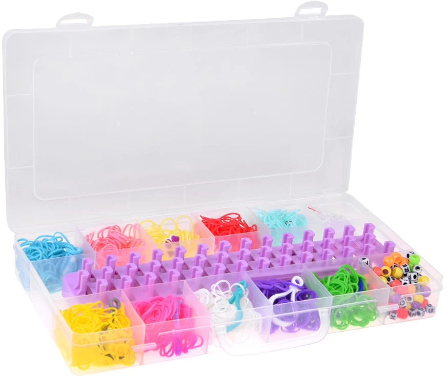 Jokomisiada Rubber Band Bracelet Making Kit 1800 Pieces Loom Beads Letter Beads ZA6386