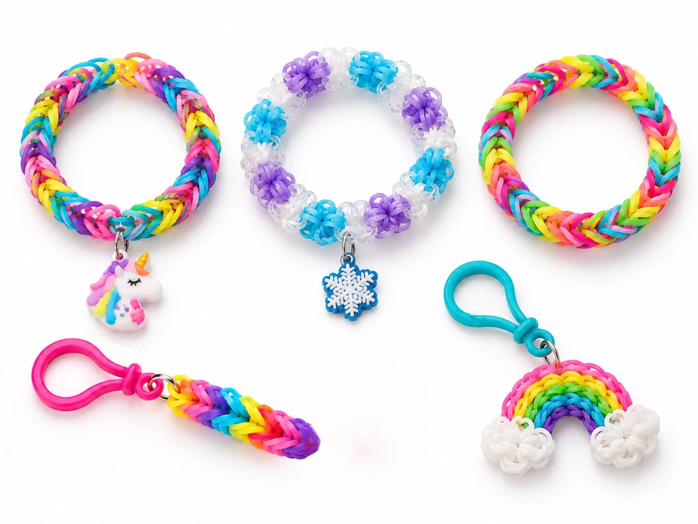 Jokomisiada Rubber Band Bracelet Making Kit 1800 Pieces Loom Beads Letter Beads ZA6386