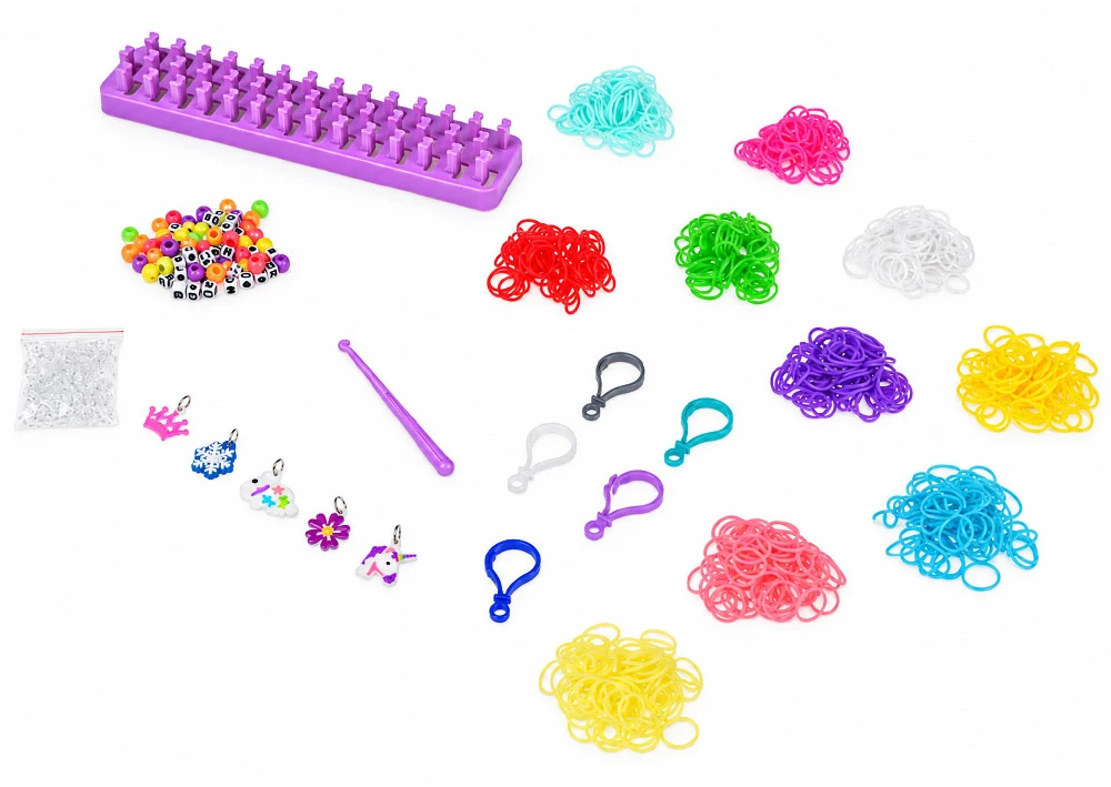 Jokomisiada Rubber Band Bracelet Making Kit 1800 Pieces Loom Beads Letter Beads ZA6386