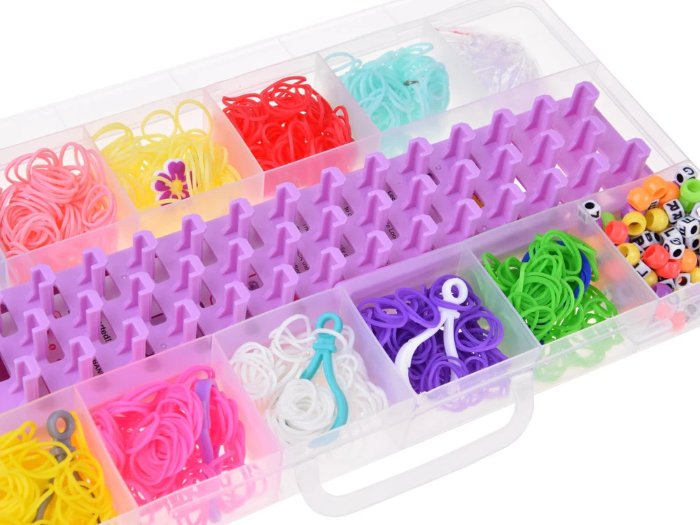 Jokomisiada Rubber Band Bracelet Making Kit 1800 Pieces Loom Beads Letter Beads ZA6386