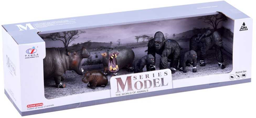 Jokomisiada Gyvūnų rinkinys Safari Hippo Gorilla