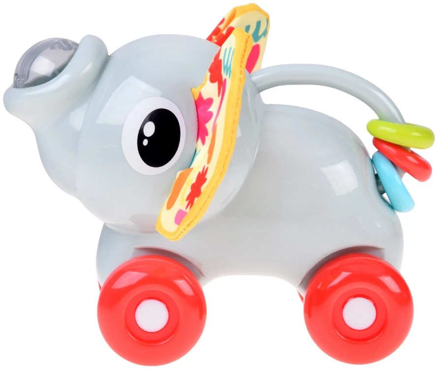 Jokomisiada Sensory ELEPHANT on wheels for toddlers - rustling, sliding ZA6342