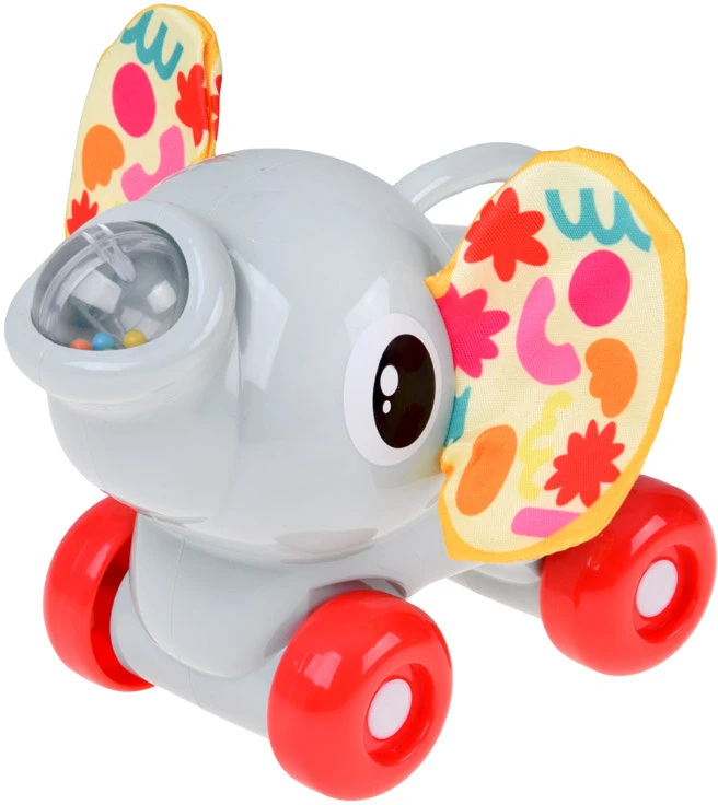 Jokomisiada Sensory ELEPHANT on wheels for toddlers - rustling, sliding ZA6342