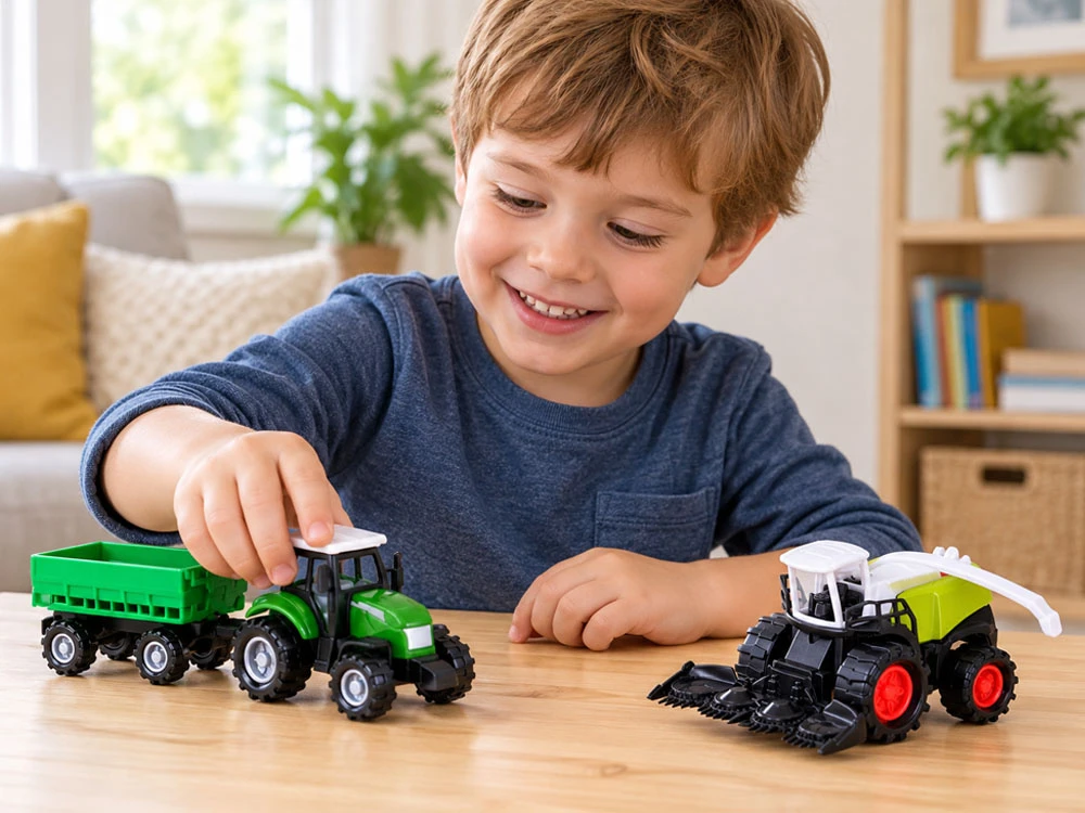 Jokomisiada Set of agricultural vehicles - tractor, combine harvester, trailers 12 elements ZA6419