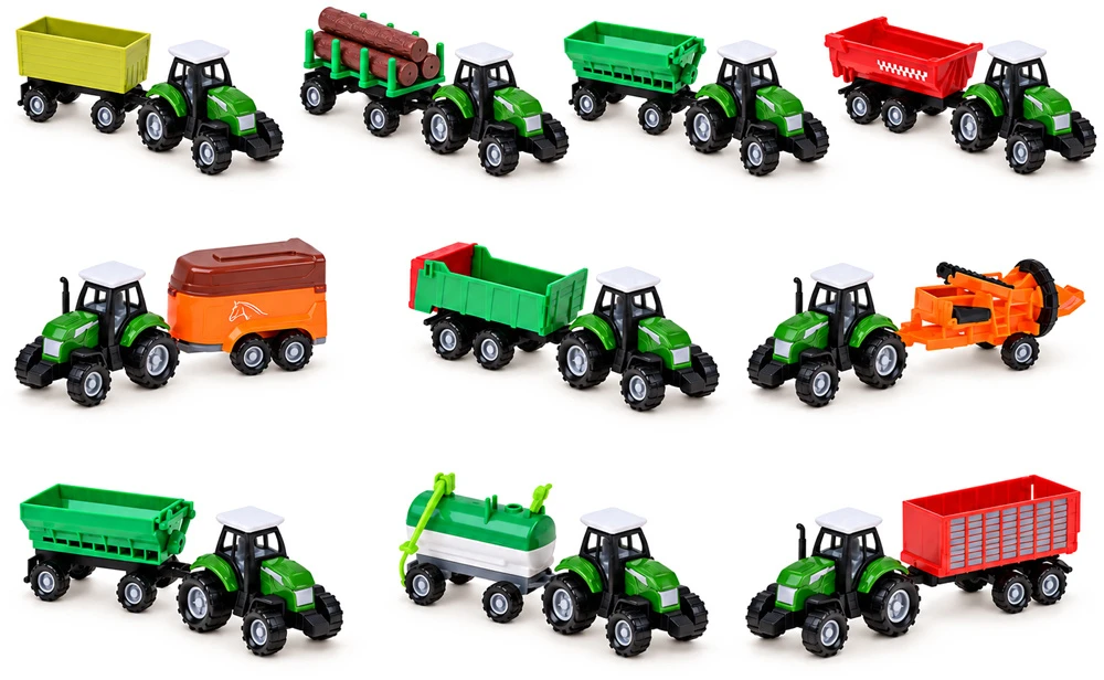 Jokomisiada Set of agricultural vehicles - tractor, combine harvester, trailers 12 elements ZA6419