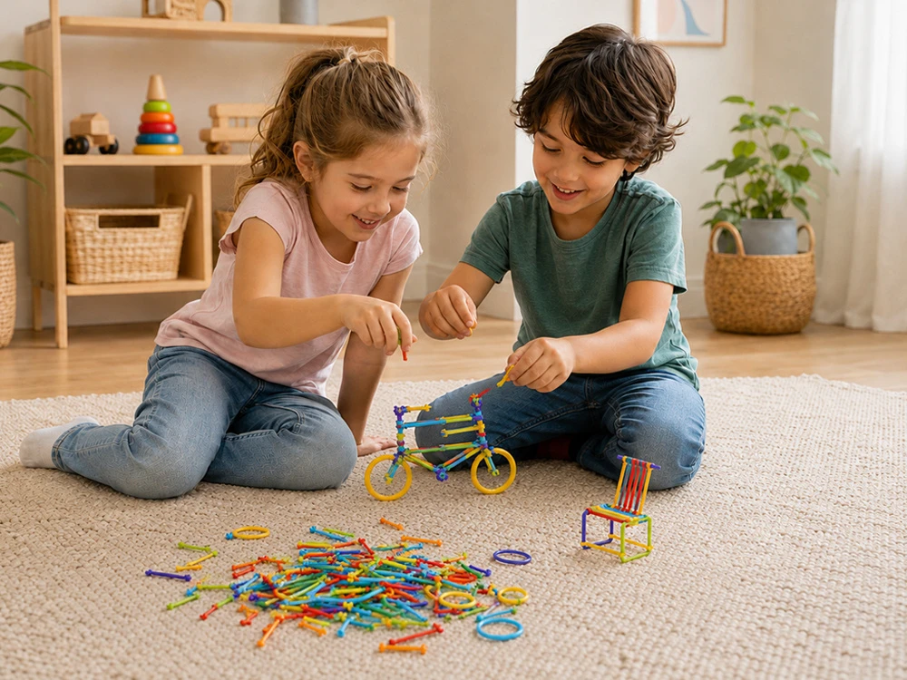 Jokomisiada Smart Sticks Construction Set with Sticks and Connectors, 300 Pieces ZA6325