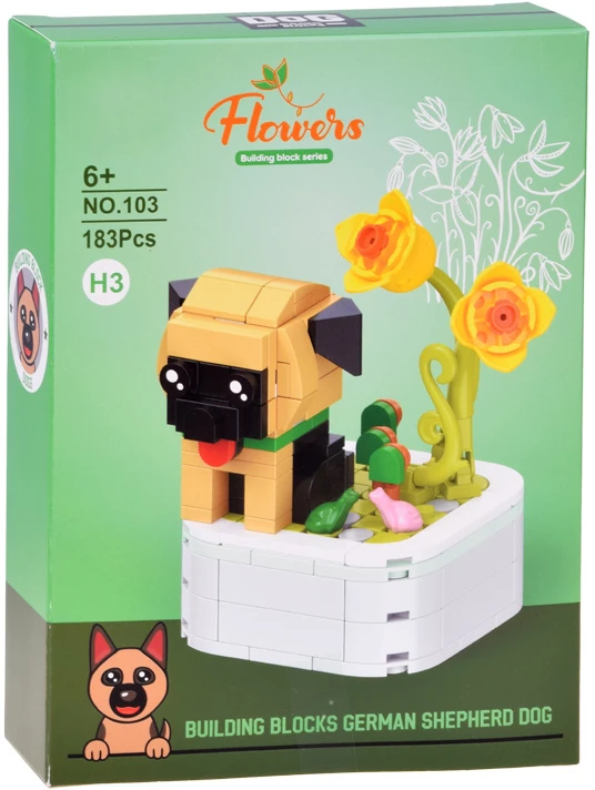 Jokomisiada Technical blocks Series: dogs on a base German Shepherd 183pcs ZA6620 C