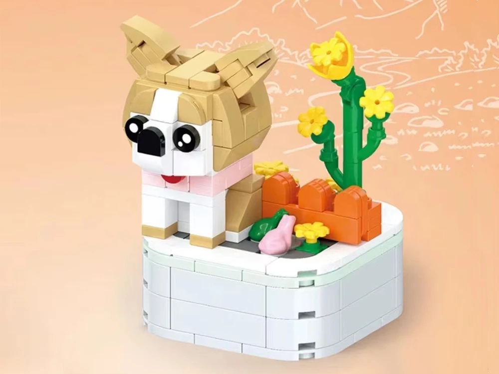 Jokomisiada Technical blocks Series: dogs on a base Shiba Inu 210ele ZA6620 H