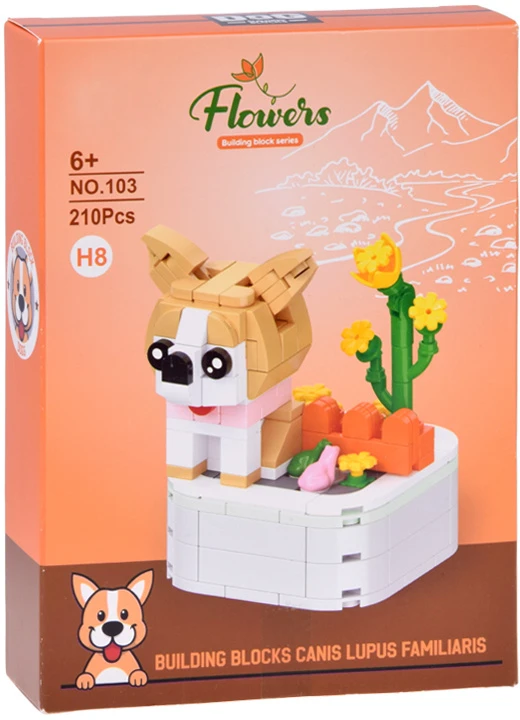 Jokomisiada Technical blocks Series: dogs on a base Shiba Inu 210ele ZA6620 H