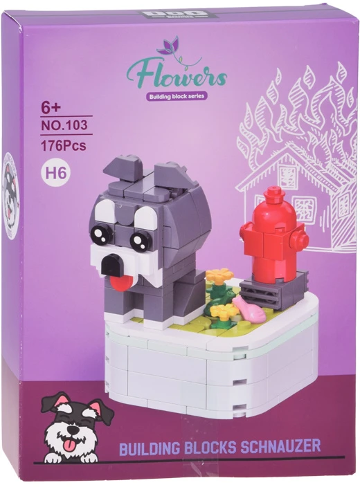 Jokomisiada Technical blocks Series: dogs on a base Schnauzer 176ele ZA6620 F