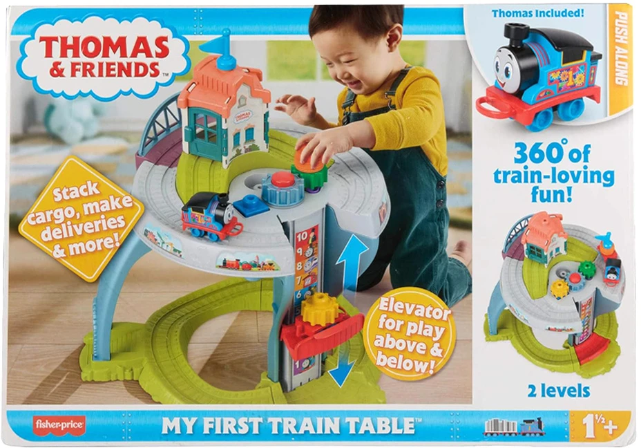 Fisher Price Žvejo Tomo ir draugų traukinukas Staliukas 360° 60cm interaktyvus + priedai ZA6183