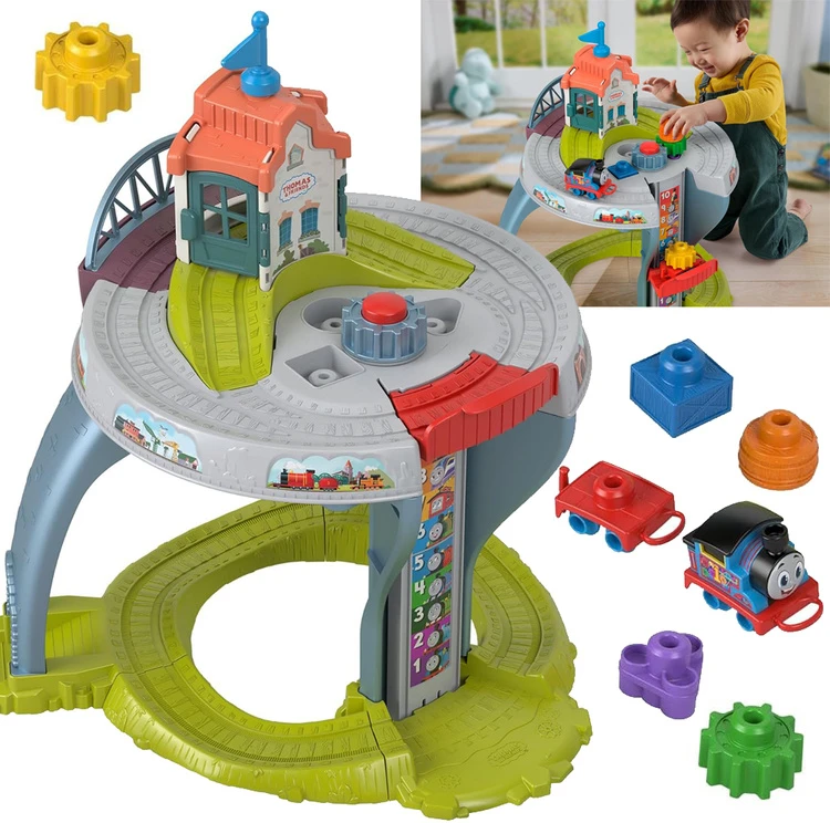 Fisher Price Žvejo Tomo ir draugų traukinukas Staliukas 360° 60cm interaktyvus + priedai ZA6183