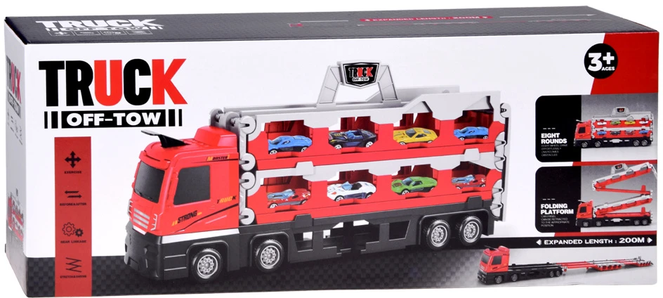 Jokomisiada TIR transporter trailer, foldable, 200 cm + 6 cars, two-level construction, ZA6587