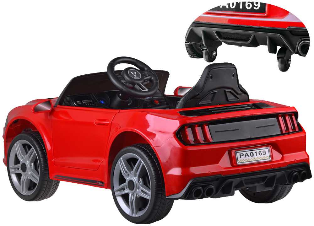 Akumuliatorinis sportinis kabrioletas vaikams Jokomisiada Mustang PA0169 | spalva: raudona aprašymas - Prekės nuotrauka