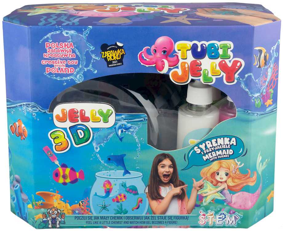 Tuban 8 spalvų Tubi Jelly rinkinys su nedideliu akvariumu - Undinė
