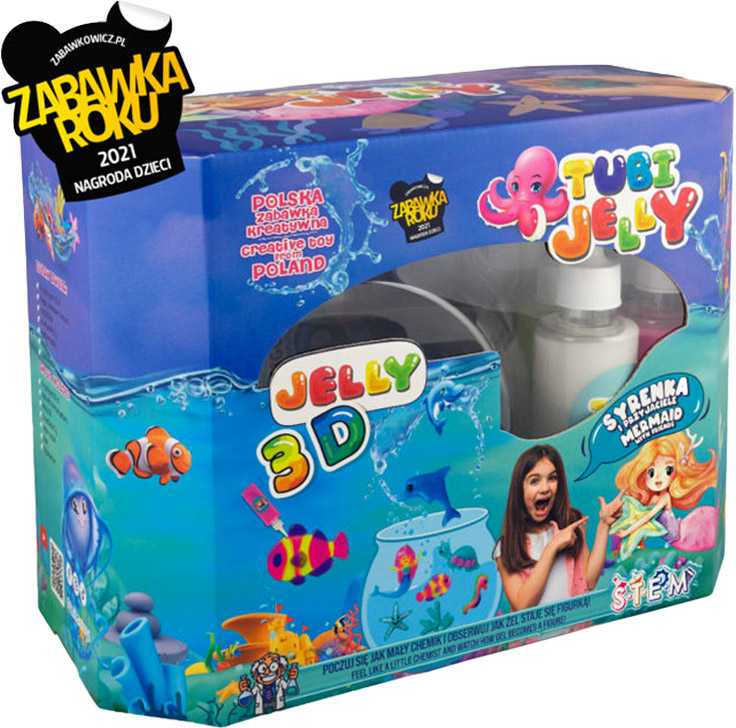 Tuban 8 spalvų Tubi Jelly rinkinys su nedideliu akvariumu - Undinė