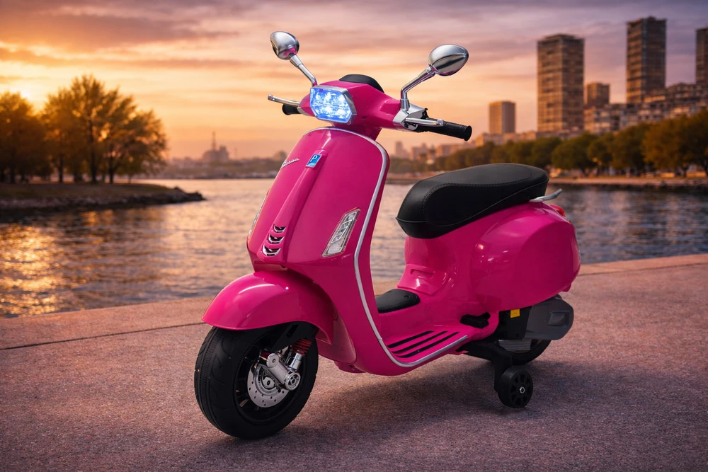 Jokomisiada VESPA electric scooter motor with battery for children melodies PA0344