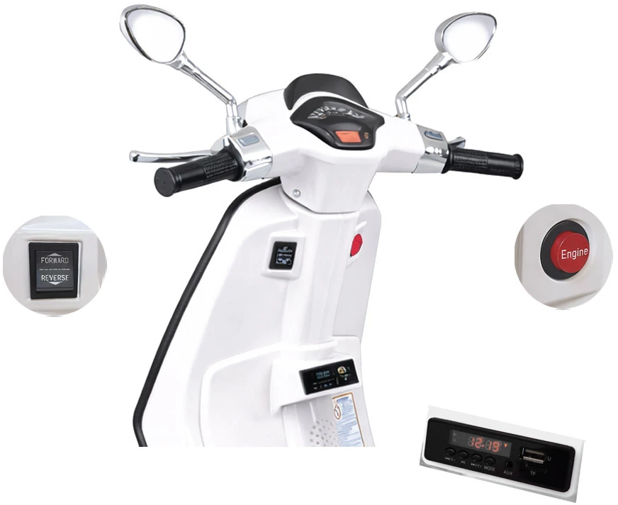 Jokomisiada VESPA electric scooter motor with battery for children melodies PA0344
