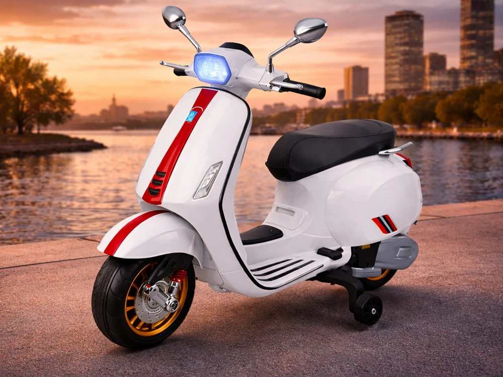 Jokomisiada VESPA electric scooter motor with battery for children melodies PA0344
