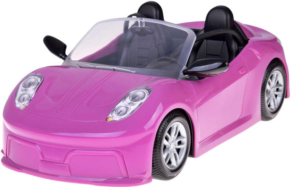 Jokomisiada Violetinis sportinis automobilis klasikinei kabrioleto lėlei dviem lėlėms