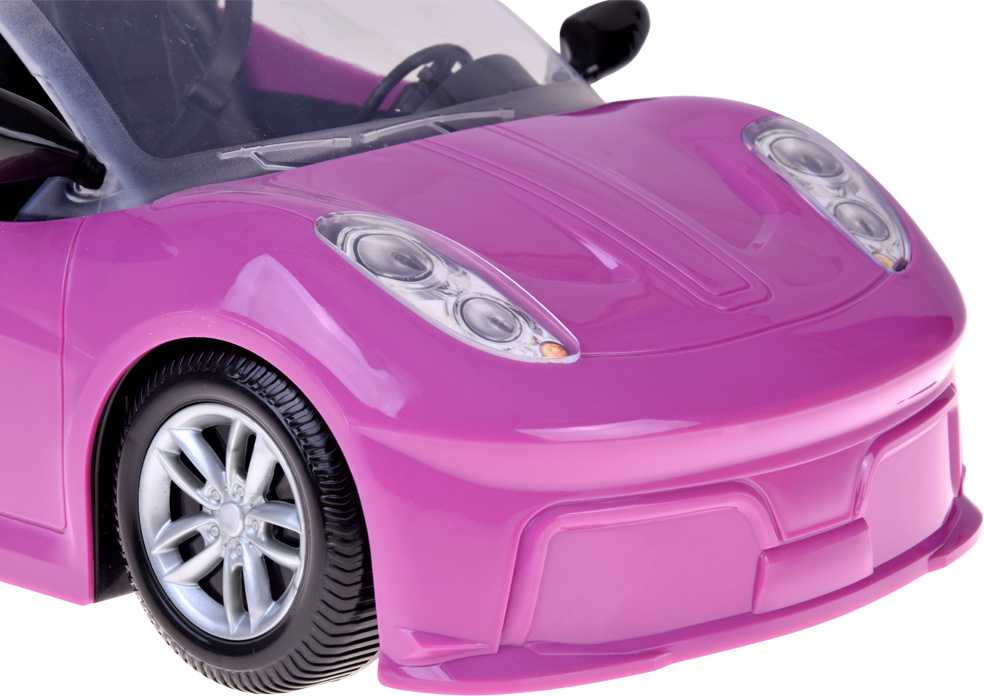 Jokomisiada Violetinis sportinis automobilis klasikinei kabrioleto lėlei dviem lėlėms