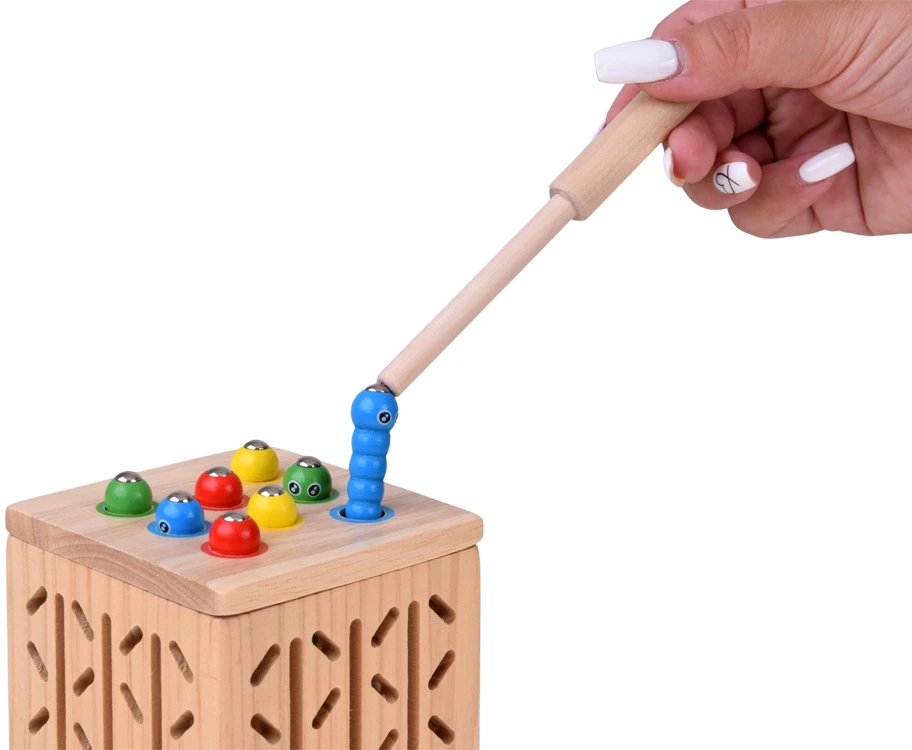 Jokomisiada Wooden 5-in-1 arcade game – tower, balls, sticks, worms ZA6569