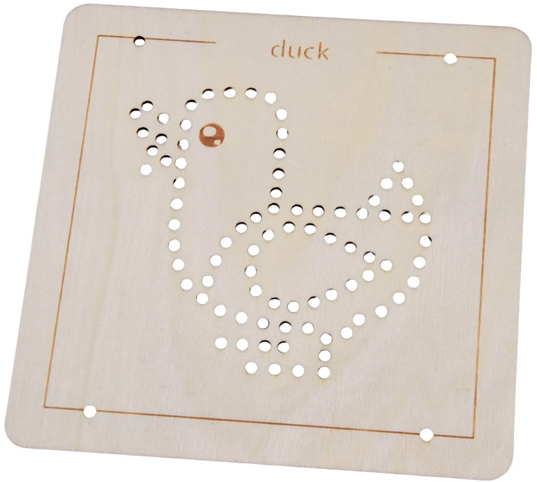 Jokomisiada Wooden Montessori Interlacing – Set of 4 Templates + Embroidery Thread ZA6543