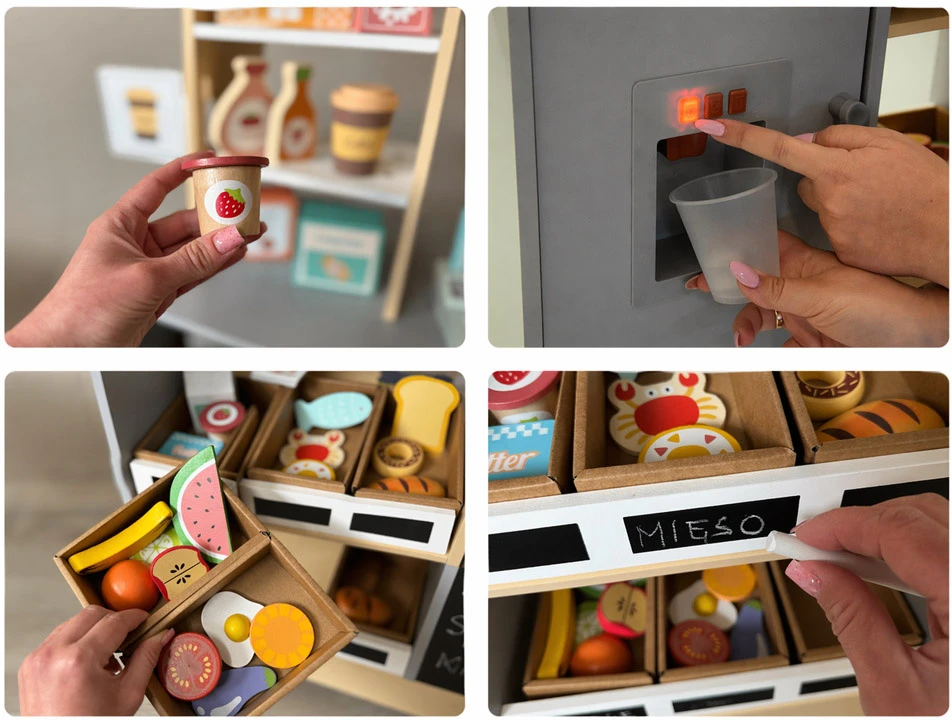 Jokomisiada Wooden shop for children - interactive MARKET with ice cube maker ZA6167