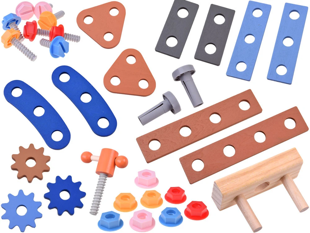 Jokomisiada Wooden Tool Box for Children Workshop Screws Hammer ZA6292