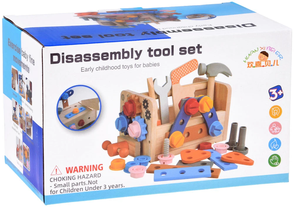 Jokomisiada Wooden Tool Box for Children Workshop Screws Hammer ZA6292