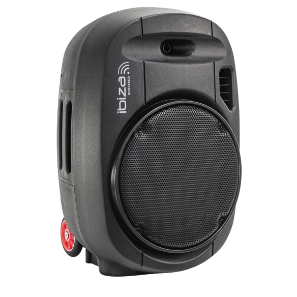 Ibiza Sound PORT15UHF-MKII NEŠIOJAMA GARSO SISTEMA SU AKUMULIATORIUMI + 2X UHF BELAIDŽIAI MIKROFONAI, USB/SD/AUX/BLUETOOTH, 15''/38CM