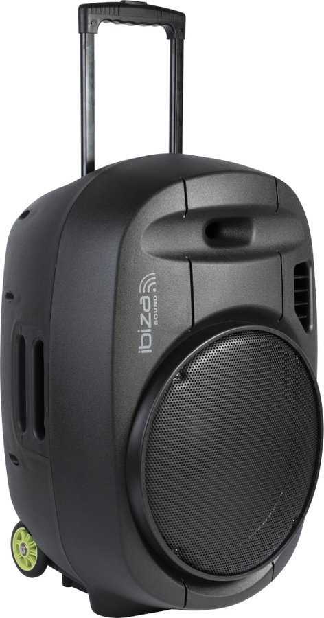 Ibiza Sound PORT15VHF-MKII NEŠIOJAMA GARSO SISTEMA SU AKUMULIATORIUMI + 2X VHF BELAIDŽIAI MIKROFONAI, USB/SD/AUX/BLUETOOTH, 15′′/38CM