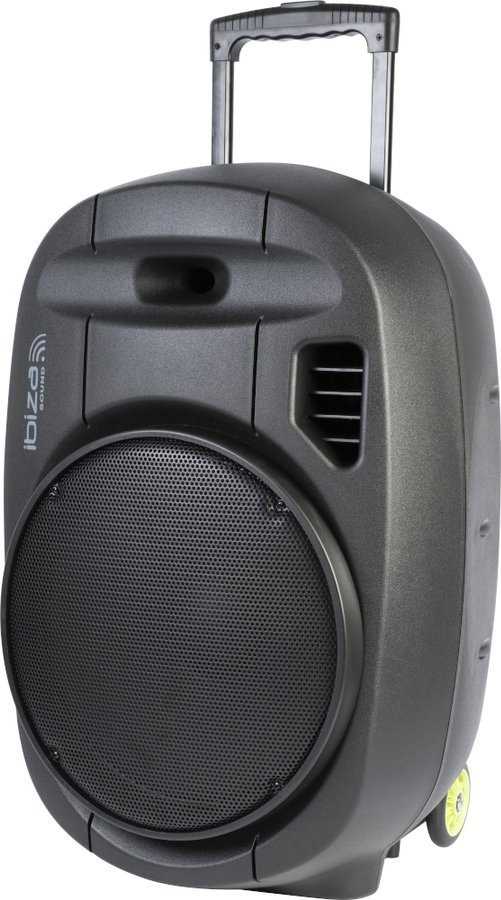 Ibiza Sound PORT15VHF-MKII NEŠIOJAMA GARSO SISTEMA SU AKUMULIATORIUMI + 2X VHF BELAIDŽIAI MIKROFONAI, USB/SD/AUX/BLUETOOTH, 15′′/38CM