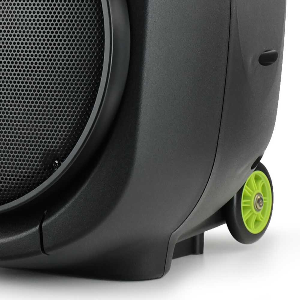 Ibiza Sound PORT15VHF-MKII NEŠIOJAMA GARSO SISTEMA SU AKUMULIATORIUMI + 2X VHF BELAIDŽIAI MIKROFONAI, USB/SD/AUX/BLUETOOTH, 15′′/38CM