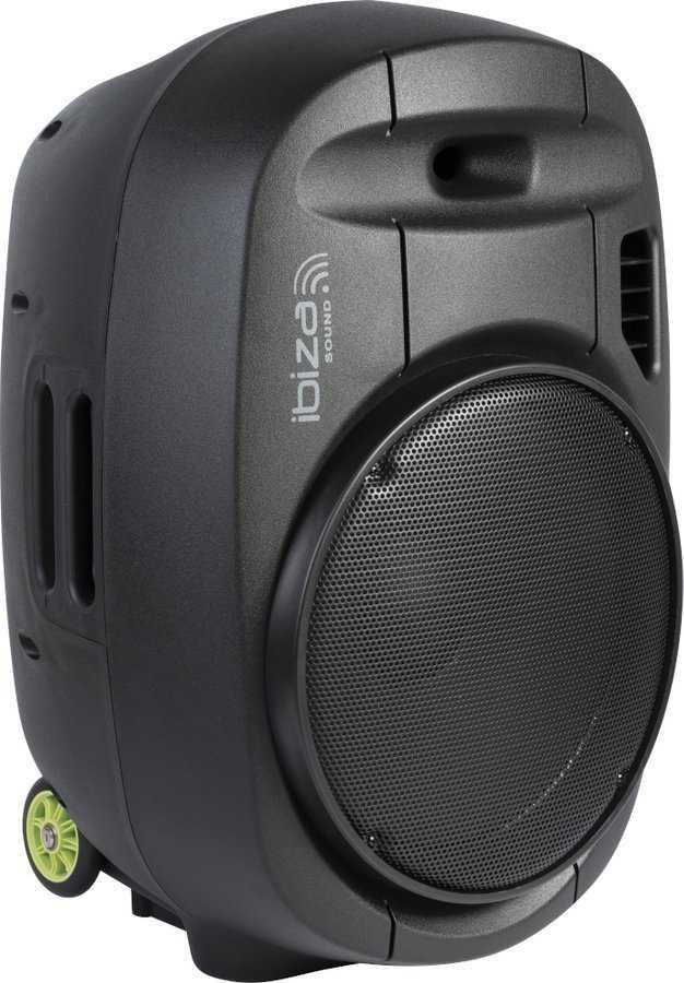 Ibiza Sound PORT15VHF-MKII NEŠIOJAMA GARSO SISTEMA SU AKUMULIATORIUMI + 2X VHF BELAIDŽIAI MIKROFONAI, USB/SD/AUX/BLUETOOTH, 15′′/38CM