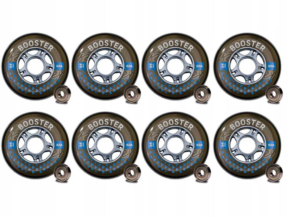 Roues De Skate K2 Booster - 84 Mm, Dureté 82A - Lot De 4 Sans Roulements